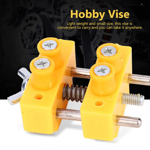 Yellow Mini Bench Vise Portable Adjustable Jaw Clamp Tool For Jewelry Making Woodworking Crafting 50x55x25mm