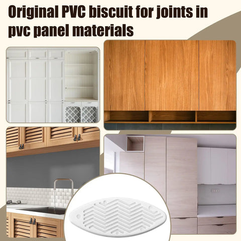 50 White PVC Biscuit Joiner Connectors Kit With Self Clamping Plates For DIY Woodworking And Decks, 20mm size, cabinetry use