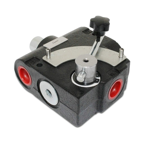 Summit Hydraulics adjustable relief flow control valve, 0-30 GPM, 3/4 in NPT ports, black cast-iron body