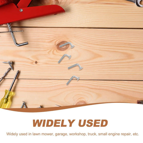 Galvanized Pallet Rack Safety Pins With J Bolts Pack Of 100 on wooden table with tools