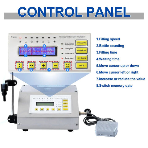 Liquid Filling Machine With Digital Control And LCD Touch Screen Right On Point Fill From 5ml To 3500ml Automatic Counting
