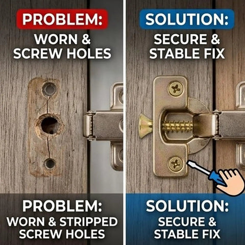 6x14mm Door Hinge Repair Screws Kit For Wobbly Cabinets And Sagging Doors With Expansion Anchors, worn screw holes repaired