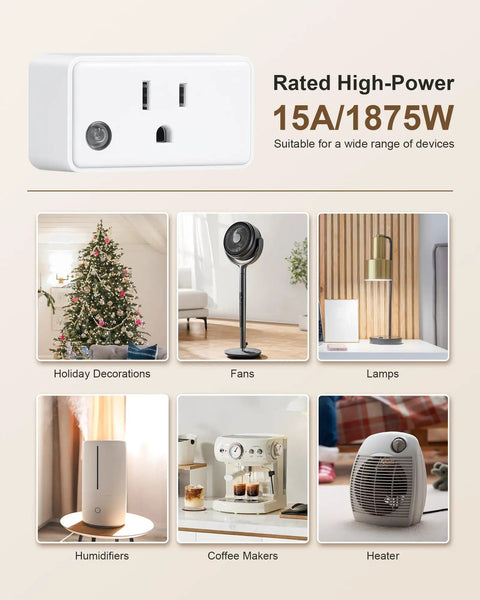 Remote Control Outlet Kit With 5 Outlets And 2 Remotes, 15A 1875W suitable for lamps, fans, and household appliances