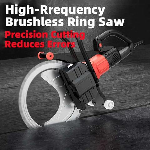 8900W Monster Power Electric Concrete Saw Killer Wet Cut For Granite Stone Includes Pump Water Line Titanium Blade For Wall Grooving And Masonry 220V Pro Gear Dust Suppression Build, showing brushless ring saw for precision cutting.