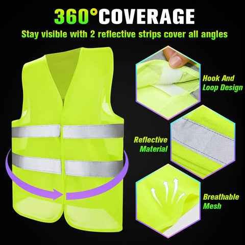 High Visibility Reflective Safety Vests 40 Pack Mesh Security Vests for Men and Women with reflective strips and breathable mesh