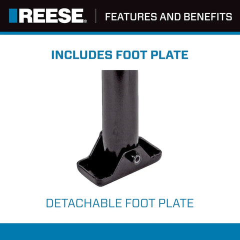 Round A-Frame Trailer Jack With 2000 LB Lift Capacity showing detachable foot plate feature