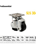 Rugged Stainless Steel Leveling Casters With Smooth Rolling Retractable Swivel Wheels 1100 Lbs Capacity Set Of 4 showcasing SUS 304 design.