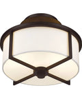 Transitional Two Light Ceiling Mount Light Fixture in Bronze Dark Finish From Wesley Collection, modern classic design.