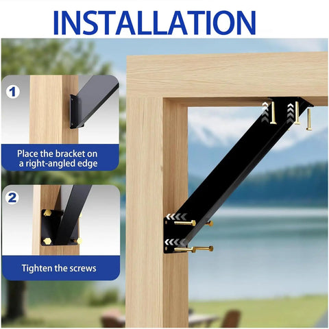45 Degree Heavy Duty Connector Brace Kit For Pergolas And Gazebos, 2 Piece Angle Support Bracket Set To Reinforce Wooden Beams And Pillars, Ideal For Tree Houses, Patios, And Outdoor Structures