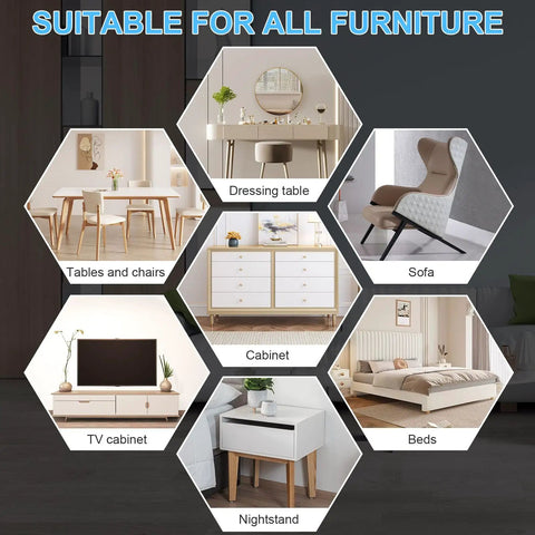 Effortless Home Move Sliders Two In One Heavy Duty Furniture Movers with Carpet Gliders shown with various furniture types.