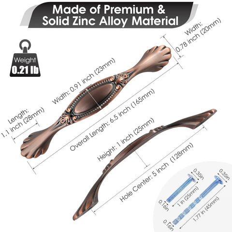 5 Inch Brushed Antique Copper Cabinet Pulls Set Of 10 Solid Arch Drawer Handles For Kitchen Cabinets And Dressers Durable Hardware