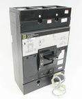 Heavy Duty 600 Volt 450 Amp Molded Case Circuit Breaker Featuring 3 Pole Quick Draw Powerhead And Interchangeable Overcurrent Protection For Industrial Panels Built Tough For Demanding Jobsites Model MHL3645025DC1679 side view with visible branding and connectors.