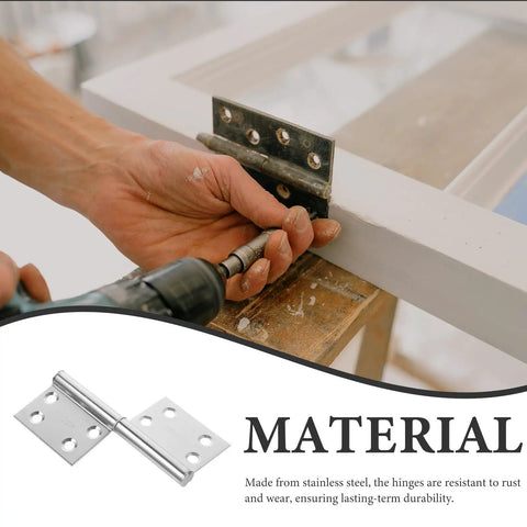 Installing Flag Shaped Lift Off Door Hinges in Small Stainless Steel, 6 Pairs, Rust Resistant and Detachable for Home Doors
