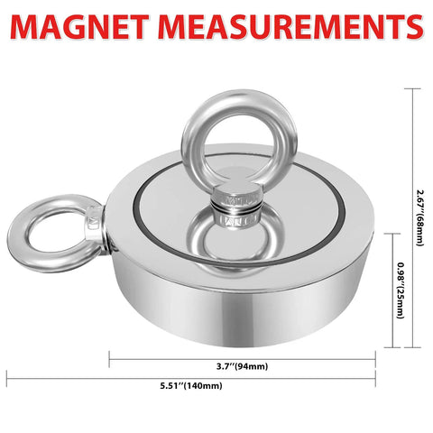 1725 Lbs Beast Mode Pulling Power Fishing Magnet Kit With Double Sided Retrieval Magnet And Rope For Retrieving Lost Items From Rivers Lakes Beaches And Lawns 3.7 Inch Diameter