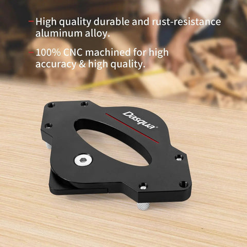 Pro Corner Radius Jig And Router Template Set For Woodworking, aluminum alloy circle jigs CNC machined, shown on wood surface