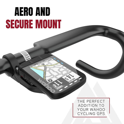 Dope Front Handlebar Mount For Wahoo Elemnt Roam Bolt Mini And Elemnt Series on black bicycle handlebar, close-up view
