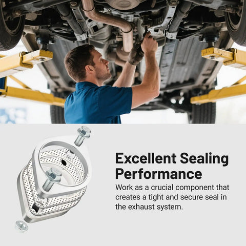 Shop Rated Road Ready 3 Inch 2 Bolt Exhaust Flange Connection Kit forged from tough 304 stainless steel being installed.
