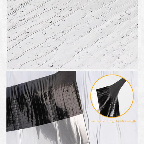 Pro Level Self Adhesive Aluminum Foil Roof Flashing Tape Heavy Duty Butyl Waterproofing Underlayment Roll showing water droplets and texture.