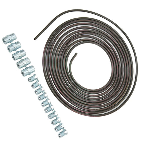 Copper Plated Brake Line Kit 5m Long With 0.028 Inch Wall And 10 Inverted Tube Nuts For Hydraulic Brake, Fuel And Transmission Systems