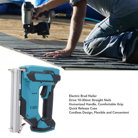 Heavy Duty Cordless Brad Nailer Battery Powered With 100 Nail Capacity Drives 10 To 30 Mm Straight Pins in use for wood projects