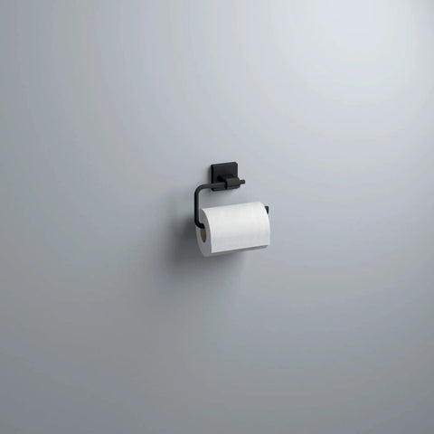 European Style Matte Black Wall Mount Single Post Toilet Paper Holder With Corrosion-Resistant Finish, No Fuss Roll On Off Design