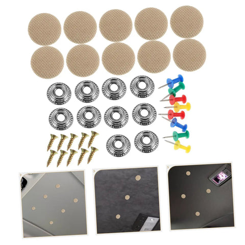 Universal Car Headliner Repair Kit With 10 Ceiling Pins And Sturdy Grey Snap Rivets For Quick Auto Interior Fix, components displayed