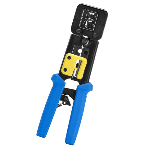 EZ RJ Pro HD Crimp Tool With Ratcheted High Leverage Action No Fuss Flush Trim For Extended Conductors close-up view
