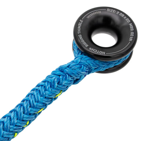 Top Shelf One Half Inch Whoopie Sling Adjustable 3 To 5 Feet Tough As Nails Twelve Strand Tenex Tree Rigging Rope with rigging thimble.