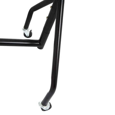 Heavy Duty Rolling Garment Rack With Solid Steel Frame And Smooth Gliding Casters close-up view of sturdy legs and wheels.