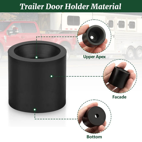 Ultimate RV Trailer Door Holder Catch Rubber Bumper components with focus on upper apex, façade, and bottom.