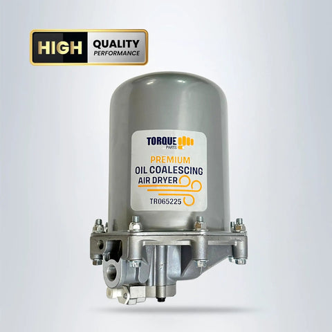 Air Dryer AD-9 Replacement For 109685 26QE377 109685X, 12V 75W, 1/2 inch NPT, gray cylindrical shape, product label visible.