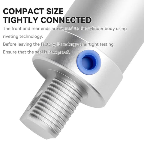 Close-up of 32mm Bore 150mm Stroke Pneumatic Air Cylinder Double Acting With PT1/8 Port and 8mm Fittings, Aluminum Alloy