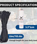Product specifications for 59Ft D Loop String For Compound Bow with wax and length details