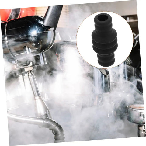 Heat Resistant Steam Wand Guard Sleeve for Espresso Machines, Foaming Insulator Wand Protector shown on steamy coffee maker