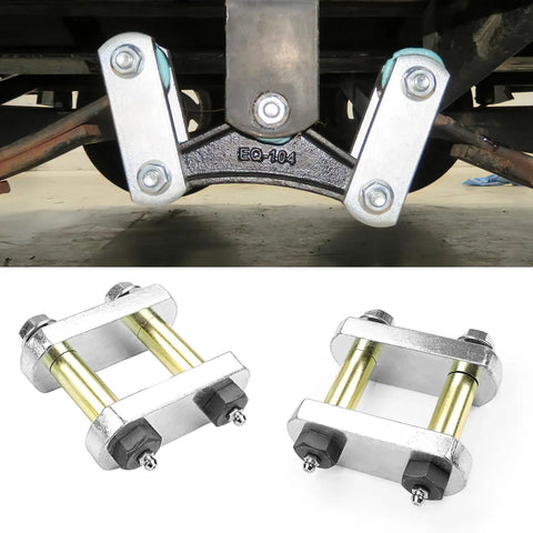 Beefed Up Heavy Duty Trailer Shackle Upgrade Kit for CRE3000 Stock and Equaflex 2.25 inch shackles on tandem axle suspension.