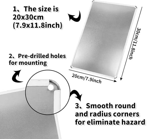 Diagram showing Emergency Spill Kit Location Sign 8x12 Inch Metal Tin with pre-drilled holes and rounded corners for safety.