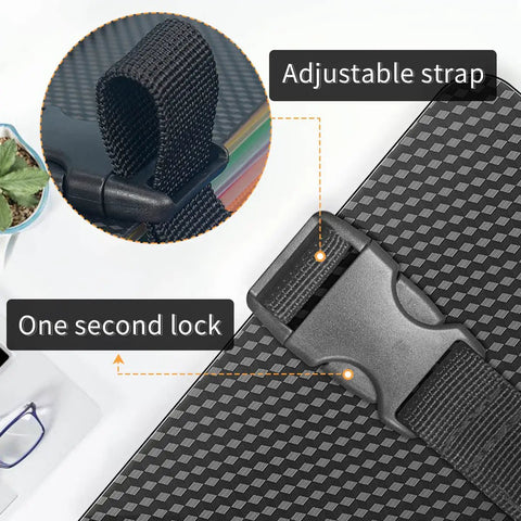 Adjustable strap and one second lock detail of the Slick Grab And Go Accordion File Organizer With Hella Spacious Pockets For Letter Size Paperwork Heavy Duty Expandable Document Holder.
