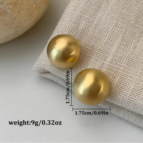 Bold Gold Round Earrings For Women Featuring A Chunky Wide Half Ball Design Lightweight Studs For Everyday Wear Dope Party Ready Glam Vibe Trendy Circle Hoop Look Essential Accessory For Chic Street Style, 1.75cm gold studs