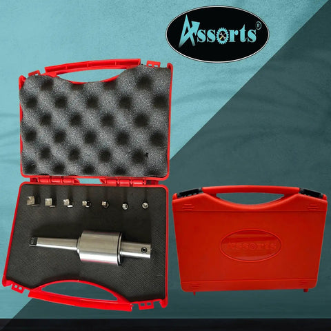 MT2 Teng Style Rotary Broach Set With 7 Metric Square HSS Punches 3-12mm For Lathe Milling And CNC Machines in red case