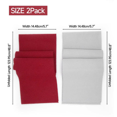 2 Pack 88 Key Piano Keyboard Dust Covers Red And Gray Velvet Anti Dust Cloths for Digital Electric Pianos, size 125x14.5 cm