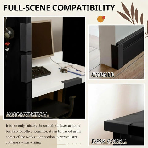 Easy Install Self Adhesive Rubber Corner Protectors for baseboards and walls cushioned edge guards for furniture edges in use