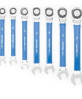 MWR Set Ratcheting Metric Wrench Set With 6mm And 17mm Wrenches 12 Point Box Open End Chrome Vanadium Steel Forged Blue And Silver Finish