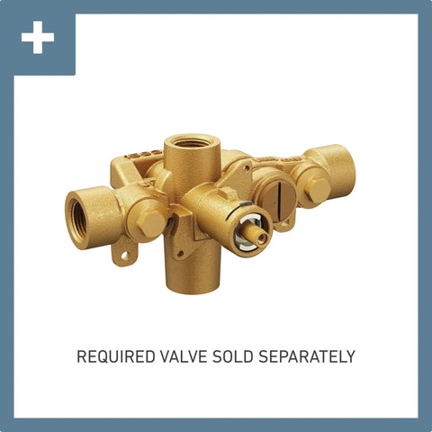 Kingsley Chrome Traditional One Handle Moentrol Tub And Shower Valve Trim Kit With Valve Required Update Your Bath With M Pact System And Classic Style Durable Chrome Finish showing separate required valve.