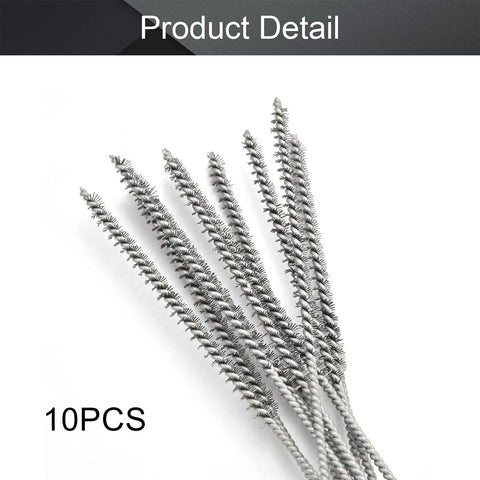 Steel Wire Tube Brush Set 12 Inch Long Spiral Bristle Cleaners One Quarter Inch Diameter Built Tough As Nails