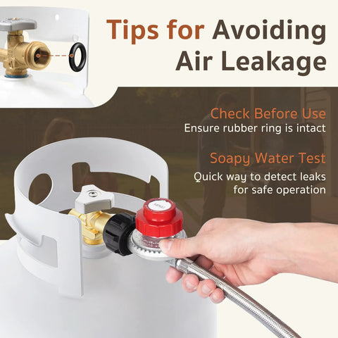 adjustable propane regulator with gauge for safe operation tips