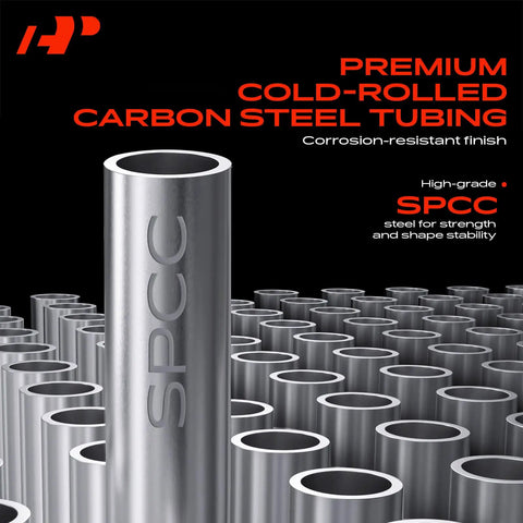 Cold-rolled SPCC carbon steel tubing with corrosion-resistant finish, highlighted for strength and stability, premium quality.