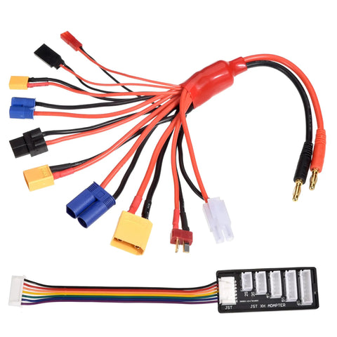 10 In 1 RC Battery Charger Adapter Cable With Balance Board For 2S To 6S LiPo Batteries Converts To 4.0mm Banana Plug Connectors