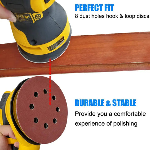2 Pack 5 Inch Replacement Sander Pad For Random Orbit Palm Sander Models DW421 DW423 D26451 D26453 in use