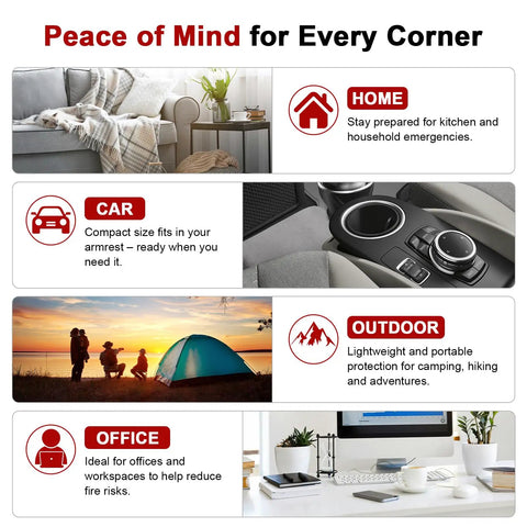 Two Pack Water Based Fire Extinguishers Rated Class A B C K With Heavy Sturdy Wall Mount Bracket For Kitchen Garage Home Safety No Sweat Protection display for home, car, outdoor, and office use.