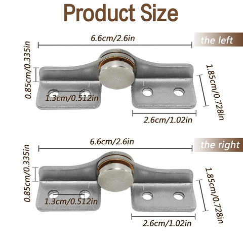 Adjustable Torque Hinge 2.0 N.M With Damping For Doors Windows Cabinets And Folding Tables Smooth 90 Degree Stop At Will Swivel Hinge Stainless Steel Includes Screws Pair Silver showing dimensions of 66mm x 16.5mm